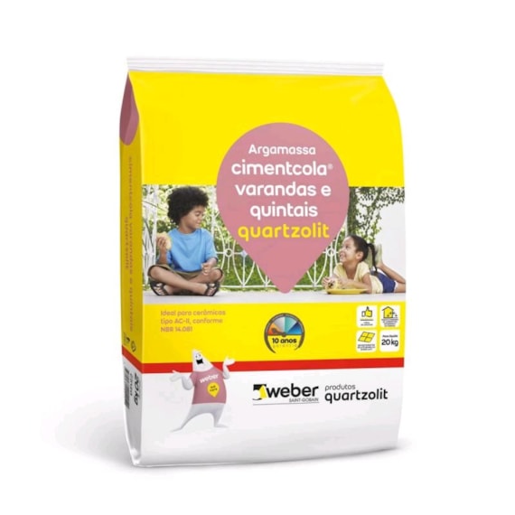 Argamassa ACII Externa Varandas E Quintais 20 Kg Quartzolit