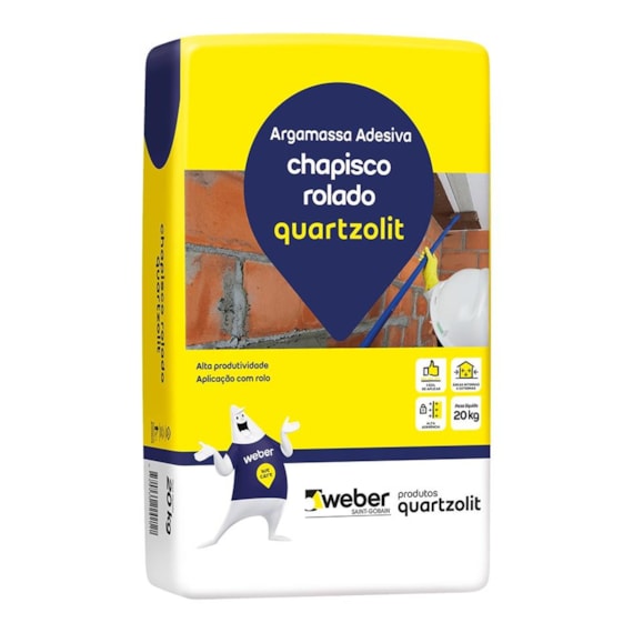 Argamassa Chapisco Rolado 20 kg Quartzolit