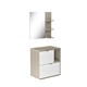 Balcão para Banheiro Nordic Bosi 60cm Conjunto Suspenso Branco/Argento