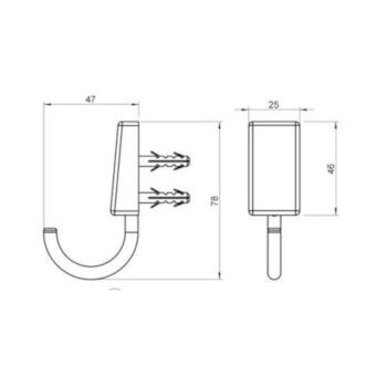 Cabide Porta Toalha 2060 B30 Lorenway Preto Lorenzetti