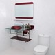 Gabinete para Banheiro Vidro Chopin Elegance Astra 90x56cm com Sifão Vermelho
