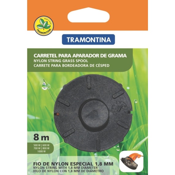 Kit Carretel 1 Fio de Nylon 1,8 mm para Aparador de Grama com 8 m Tramontina