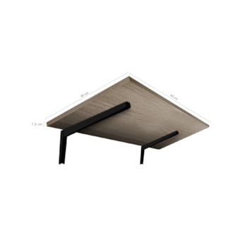 Mesa Dobrável de Parede Nogueira 40 x 60cm  Prat k