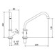 Torneira para Cozinha 1173 C24 Bancada Tetra Bica Móvel Meber