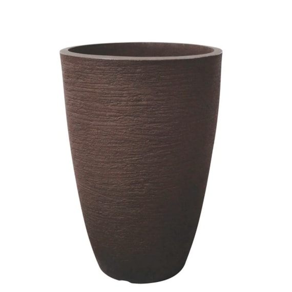 Vaso Planta Polietileno Cônico Moderno 38cm Café Japi